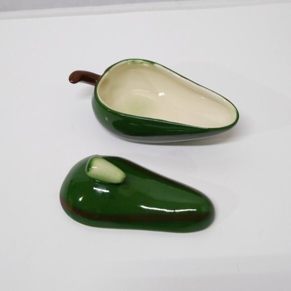 Jalapeno Pepper Condiment Dish w/ Lid Ladle Not Included Baby Pepper Lid Knob - Picture 5 of 7